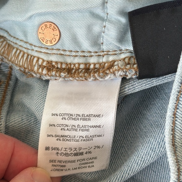 NWOT J.CREW jeans size 29 blue 9” high-rise toothpick denim button fly - Picture 8 of 8